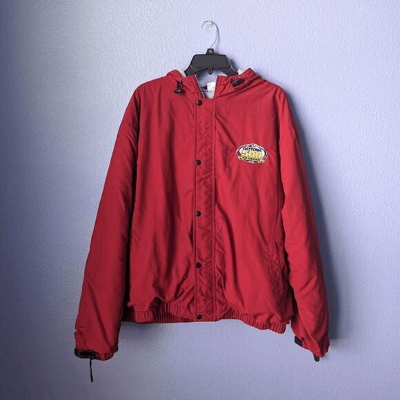 VTG 2008 NASCAR Daytona 500 Jacket Sweatshirt Windbreaker 2XL Zipper Red Unisex - Picture 3 of 10